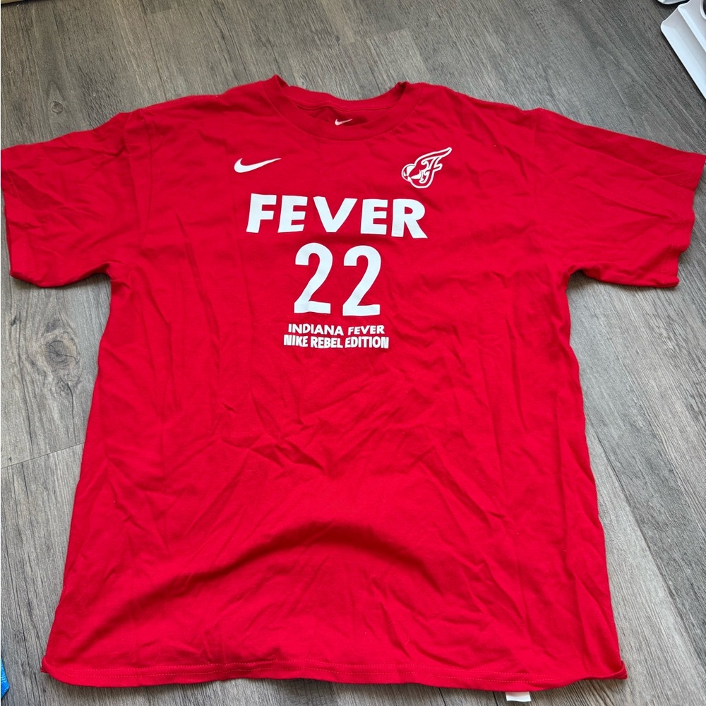 Nike Red Indiana Fever Caitlin Clark Graphic Tee with White Print